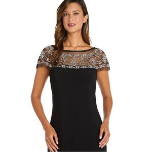 R&M Richards Beaded Bodice Long Evening Gown Size 20